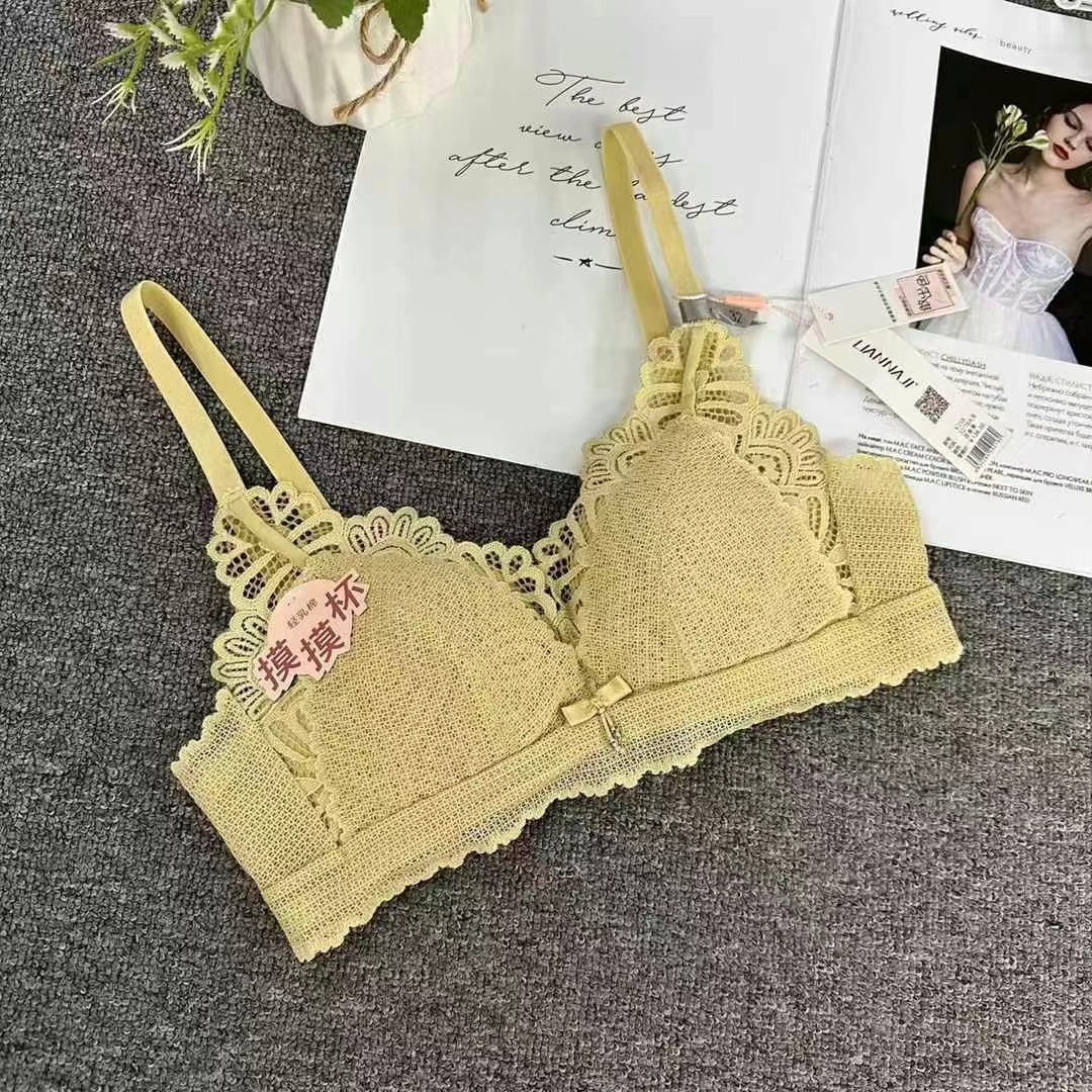 218 # Taza de niña de moda de encaje de sujetador Tocar taza sin anillo de acero