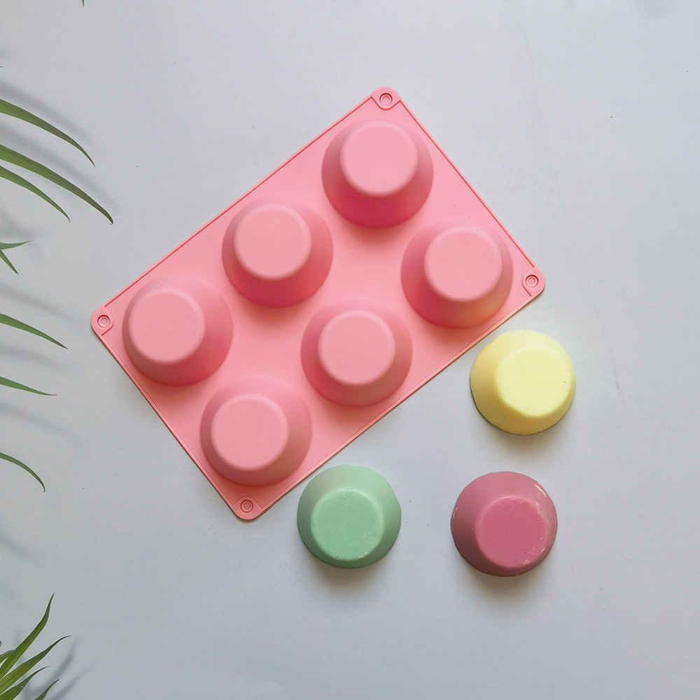 6 torta de torta 6 molde de silicona pastel helado pudín molde de postre jabón utensilios