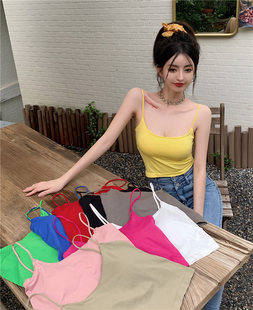 Solid sexy short tube top, vest, for small vest, beautiful back
