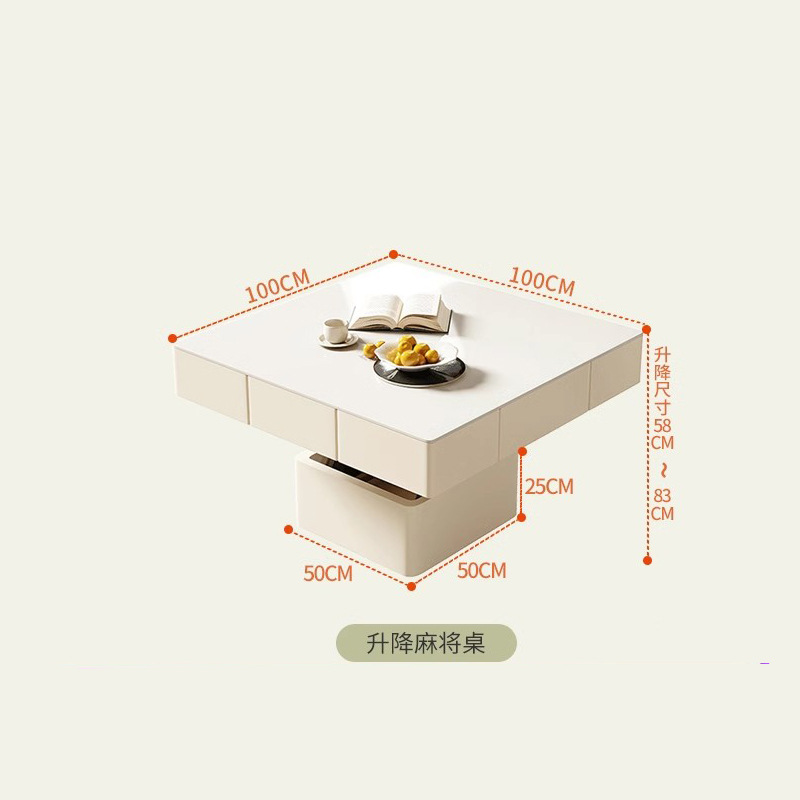 Mesa de mahjong de elevación Mesa de la isla de la placa de roca Mesa de comedor Mesa de la mesa de la barra combinada Armario de almacenamiento multifuncional de doble uso 2024 nuevo