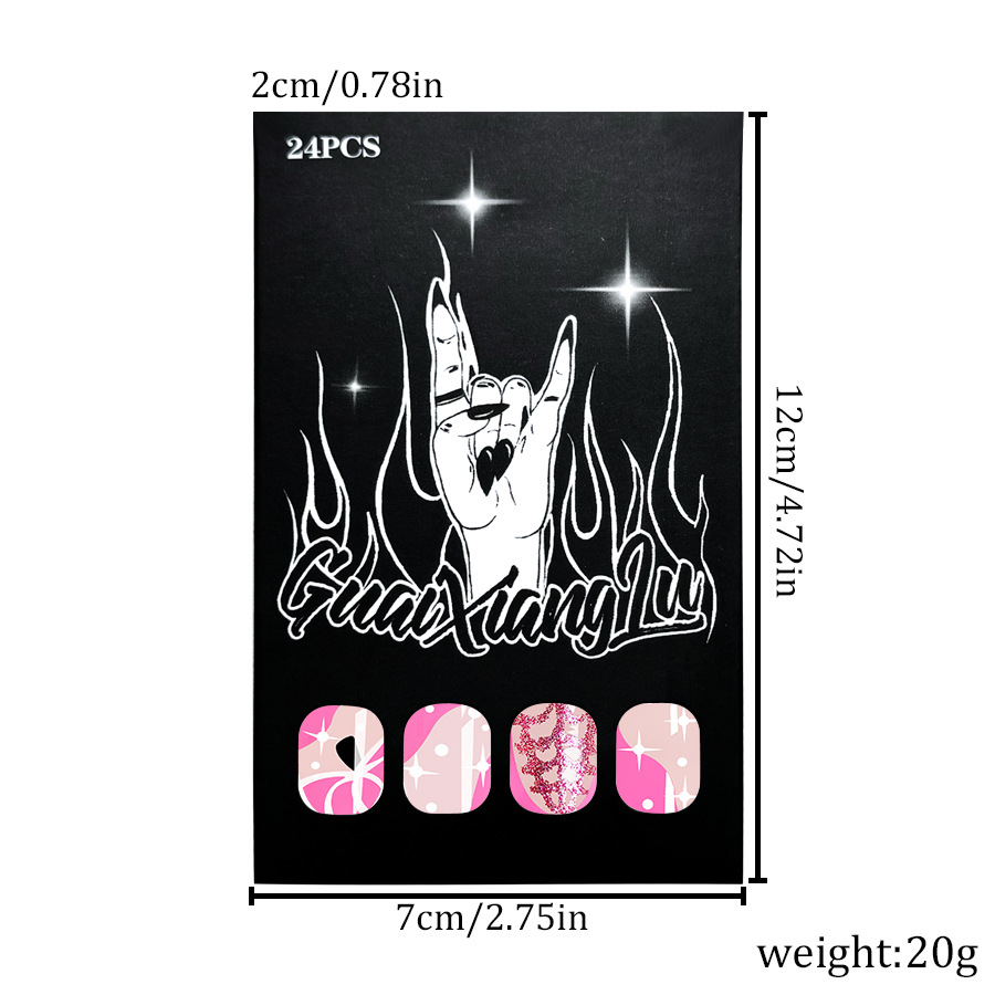 Halloween False Nails With Glitter Pumpkin And Star Designs_voghion.com