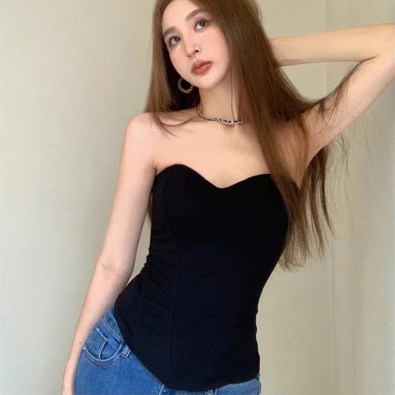 Body Shape Hueso de pez en el pecho chaleco de mujer sexy cintura alta delgada estilo europeo y americano con cojín de pecho antideslizante sujetador de pecho