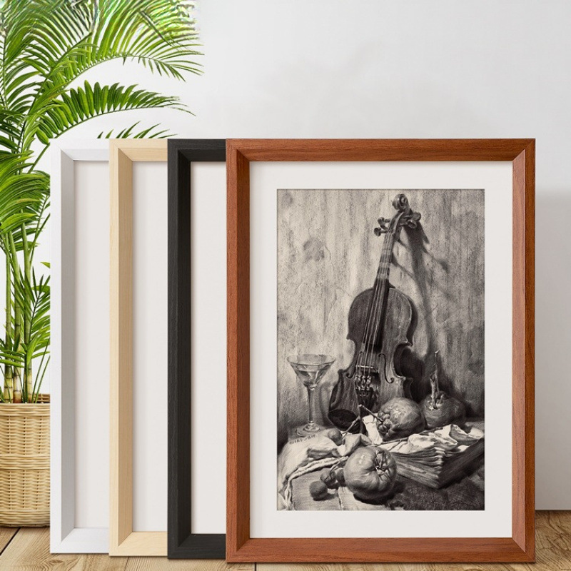 A4 Photo Frame Wooden Wall Hanging A3 Paper Picture Frame 4K 8K Empty Frame Children's Sketch Oil Painting Mounting 12inch Photo Frame