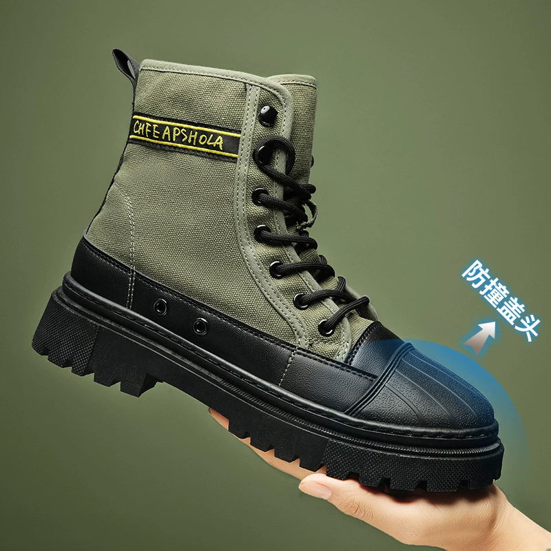 Martens, универсальные мужские высокие суконные полусапоги на платформе для отдыха, осень, тренд сезона