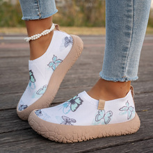 春季新款软底透气5cm增高运动休闲女鞋加宽防滑一脚蹬懒人健步鞋