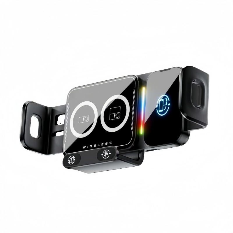 Z1 pantalla plegable teléfono móvil montado en automóvil gasto ventilador de navegación soporte de soporte de carga para automóvil cargador inalámbrico soporte de vehículo