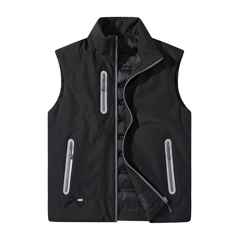 Chaleco de pluma transfronteriza hombre grande otoño invierno chaleco ligero de cuello hombre abrigo cálido suelto ropa de trabajo de hombre
