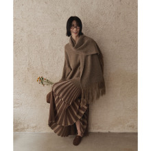 UNITY MODE 氛围感配流苏围巾毛衣女冬季慵懒风简约加厚针织衫