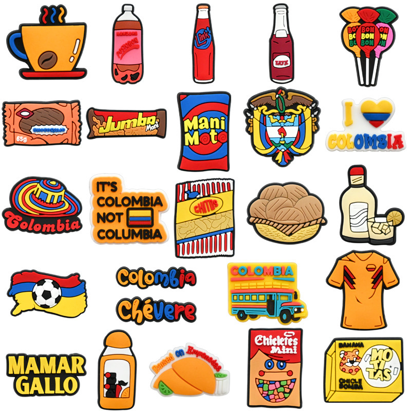 New Dragon Wine Food Cave Shoes Flag Shoes Flower Shoes Accessories Specialty Food PVC Decorative Shoe Buckle in stock Wholesale