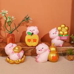 豚のかわいい金運を祝福します。
