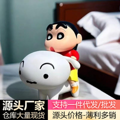 蜡笔小新骑小白手办风间野原新之助系列生日礼物乔迁玄关潮玩摆件