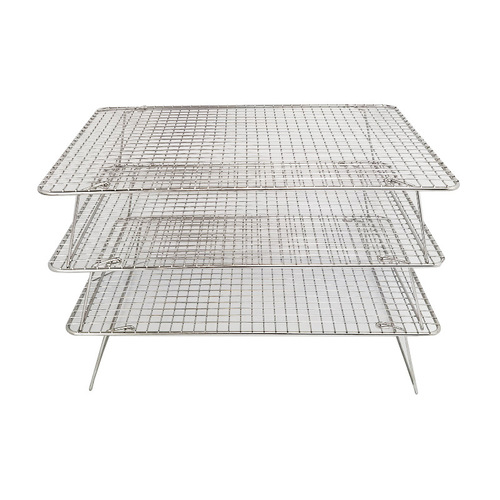 New cake cooling rack 304 stainless steel three-layer foldable baking rack baking pan drying net drain net baking tools