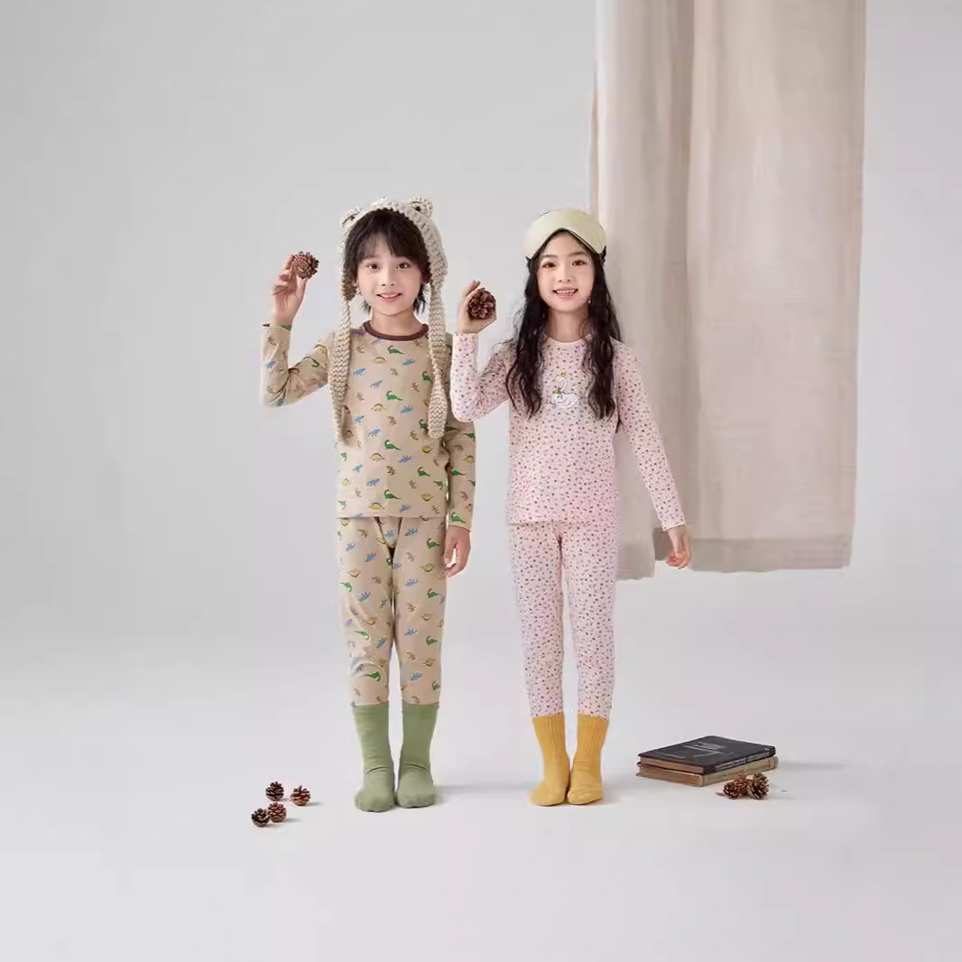 Children's Clothes and Pants Lycra Cotton Underwear suit Girls' Autumn Clothes and Pants Boy's Cotton Pajamas Baby's Home Clothes
