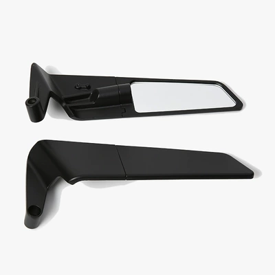 Mirror Large Fixed Wing Black: Motorcycle rearview mirror