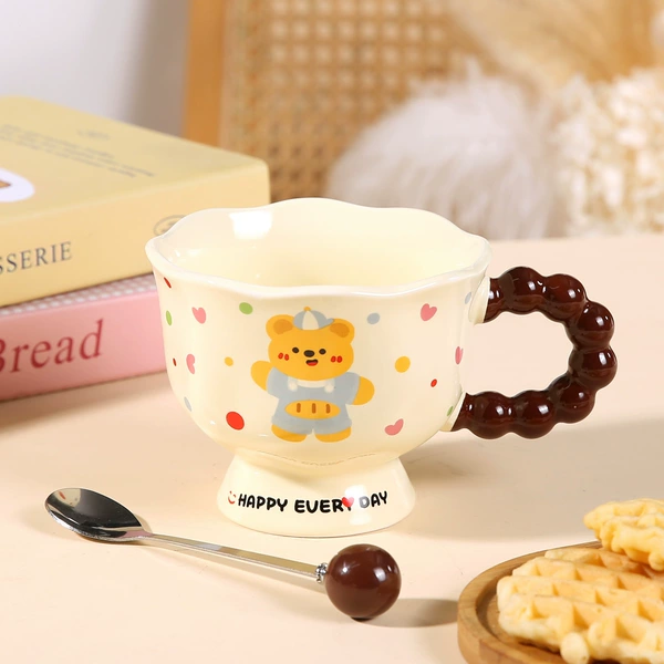 Brown bear water cup with spoon
