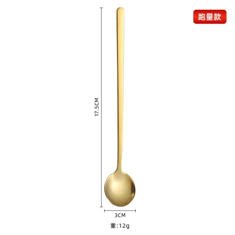 Edelstahl Kaffeelöffel Rund Mit Langem Griff Für Dessert_voghion.com