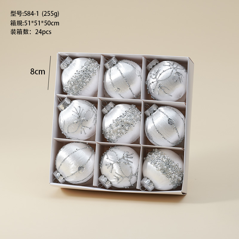 Champagne de alta gama traje blanco caja de regalo bola de Navidad decoración de árbol de Navidad colgante colgante bola pintada bola transparente