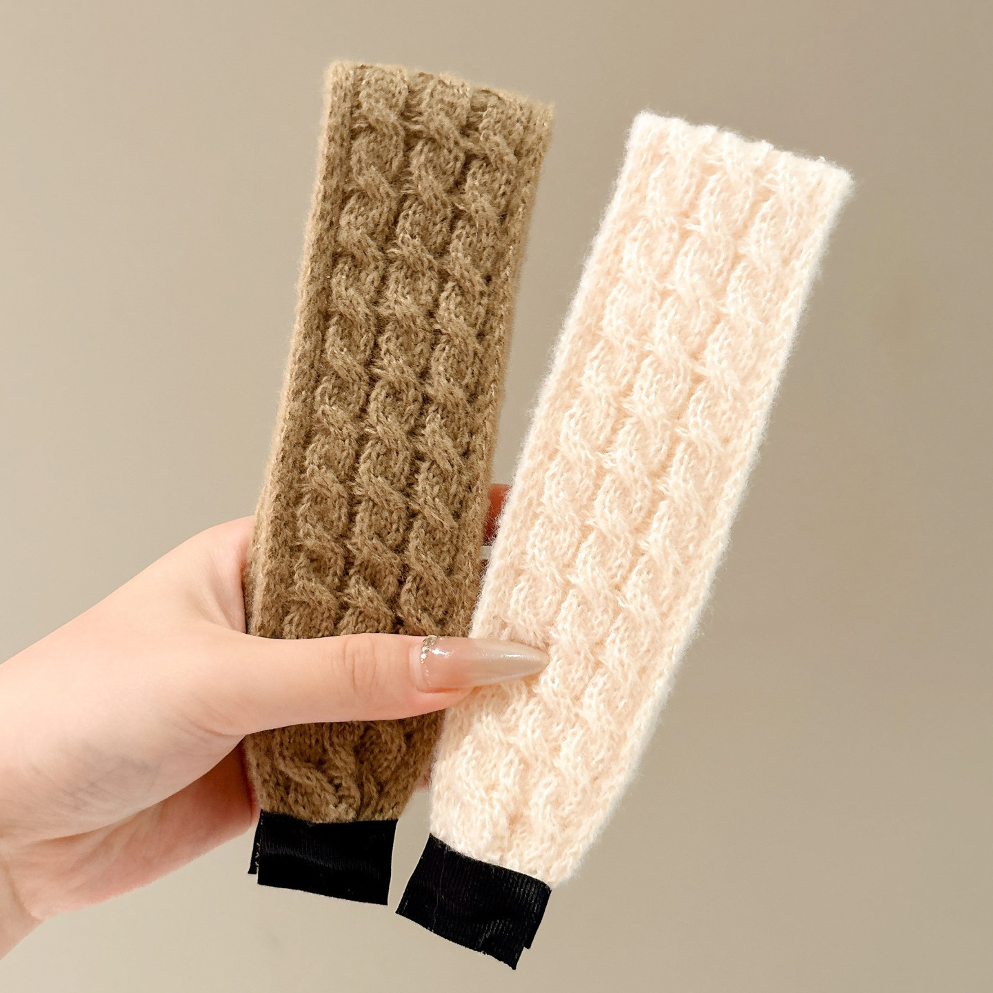 Fijación de lana de punto de peluche pegatinas de cabello Velcro postos de lavado de la cara correa de cabello para mujeres acabado de cabello pegatinas de artefactos