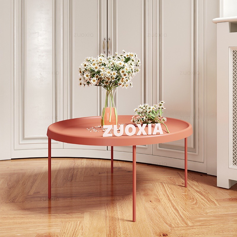 Nordic living room iron coffee table small apartment round table modern minimalist Japanese style Net red creative corner table combination