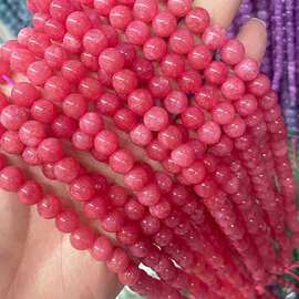 红纹石玉髓diy半成品散珠手工串珠优化天然石饰品配件圆珠子批发