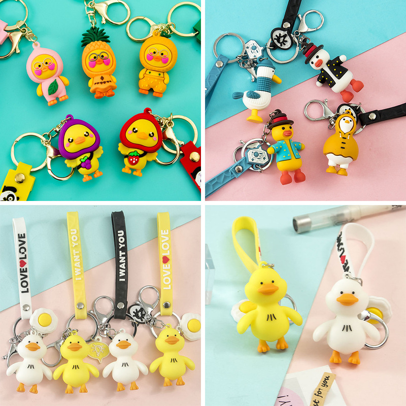 Cartoon Cute Little Yellow Duck Stereo Doll Keychain Pendant Creative Duck Doll Exquisite Bag Hanging Accessories Gift