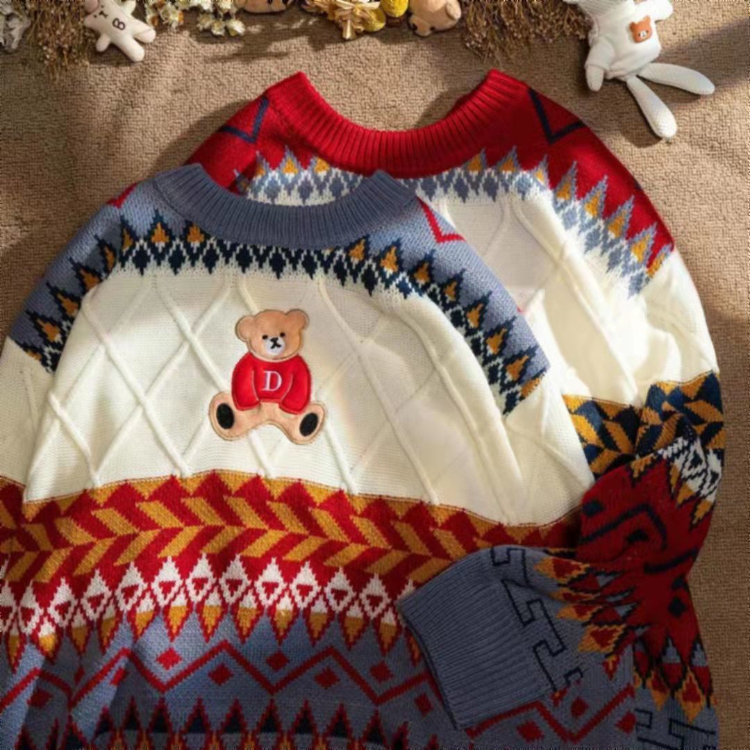 Couple's Christmas sweater Korean versio...