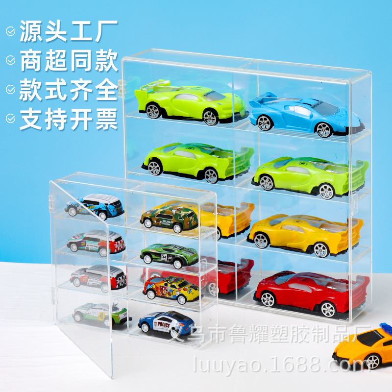 in stock Desktop Car Model Storage Box Tomeka Hot Wheels Transparent Display Acrylic Display Rack Parking Space