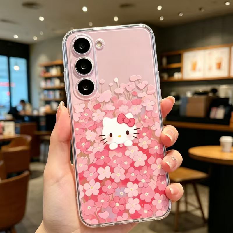 Sakura Kitty Cat Phone Case Suitable for Samsung S26, S25/S24 Anti-Drop, S23Fe/S22 Creative, S21/S22F