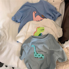 新款兒童t恤夏季棉男孩童T短袖帥氣上衣卡通恐龍寶寶半袖童裝韓版