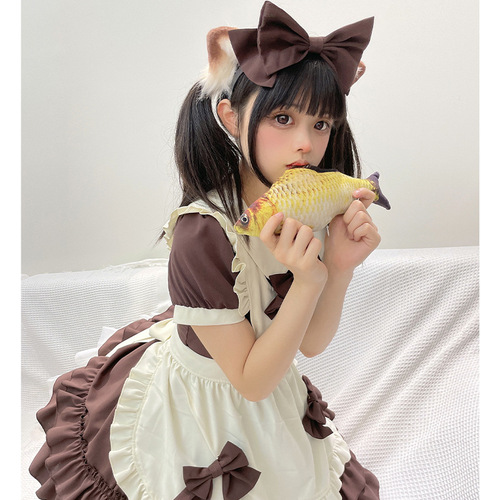 Japanese maid lolita soft girl skirt COS anime cream sweetheart cafe cute maid uniform suit