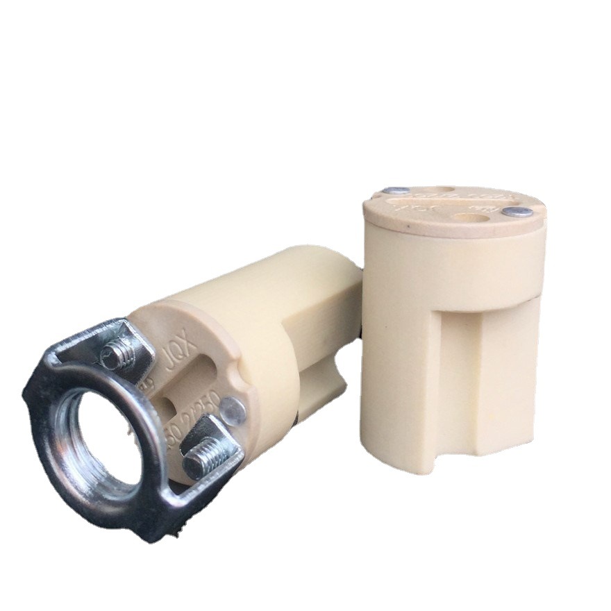 批发g9光身灯头陶瓷低压灯头高温灯座陶瓷卤素灯头铁氟龙电线