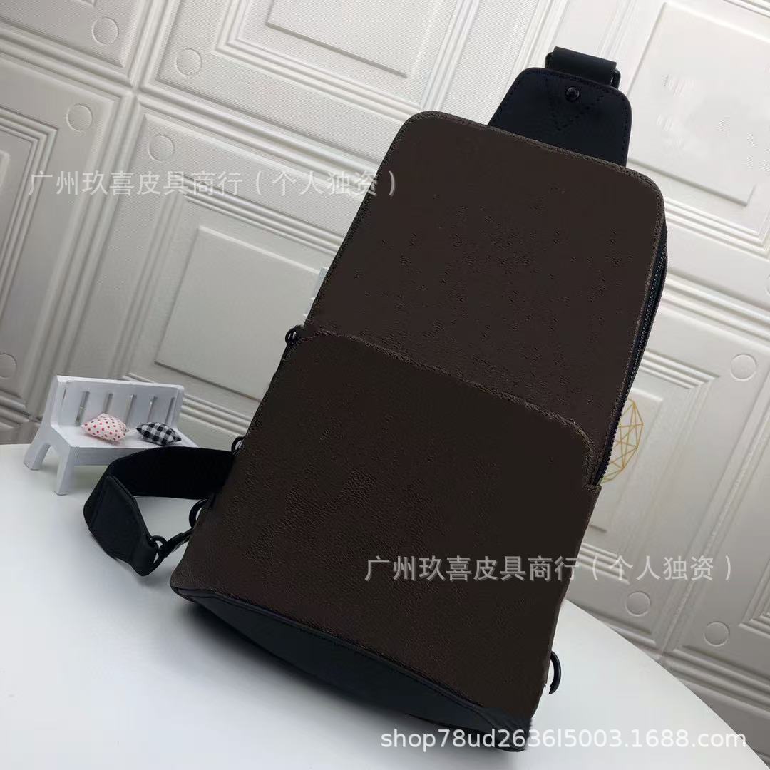 Bolso de pecho clásico de hombre estricto impresión multicapa cremallera bolso de cintura de hombro de cuero bolso de comercio exterior bolso de hombre versión alta