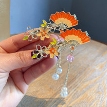 古风花朵琵琶发夹女气质刘海夹侧边夹网红发卡汉服头饰时尚鸭嘴夹