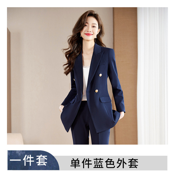 Navy Blue Suit Women's Business Wear Temperament Goddess Fan Sense Dress Work Clothes Suit Jacket Spot Batch