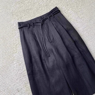 CHAO级推荐！简洁又高级~设计师小众编织系绳透气天丝亚麻阔腿裤