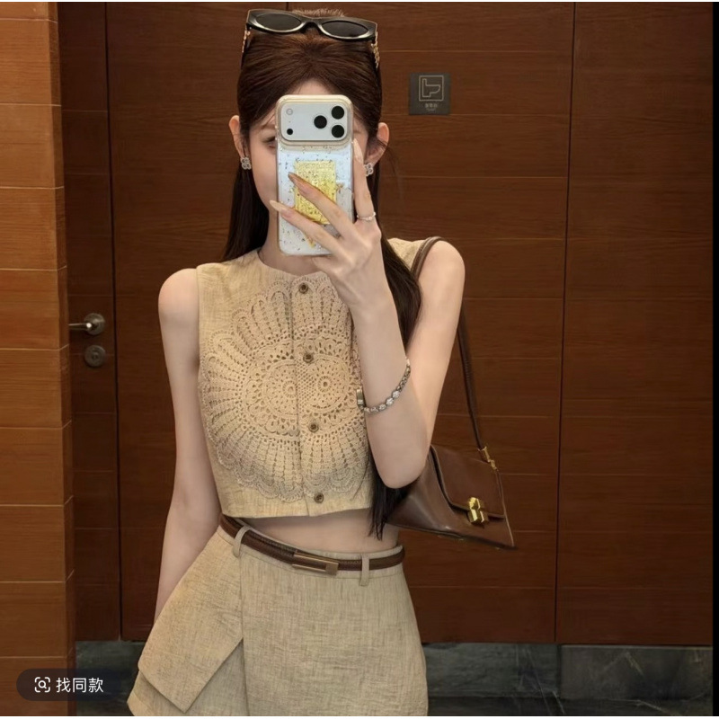 Design retro lace asymmetrical skirt