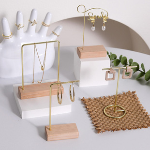Earring Jewelry Display Rack Metal Log Jewelry Storage Rack Display Rack Earrings Necklace Jewelry Rack Cross-Border