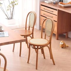 アメリカンスタイル No.18 ソネット曲げ木籐椅子レトロ B&B カフェテーブルと椅子わびさびスタイル中古ダイニングチェア背もたれ