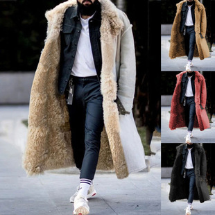 2024 Winter New Faux Fur Men's Coat European Station Thickened Jacket Amazon Four Color Eight Size Independent