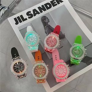 Fashionable luminous watches for men and women, unisex, trendy quartz luminous sports watches, Geneva silicone watches, spot wholesale