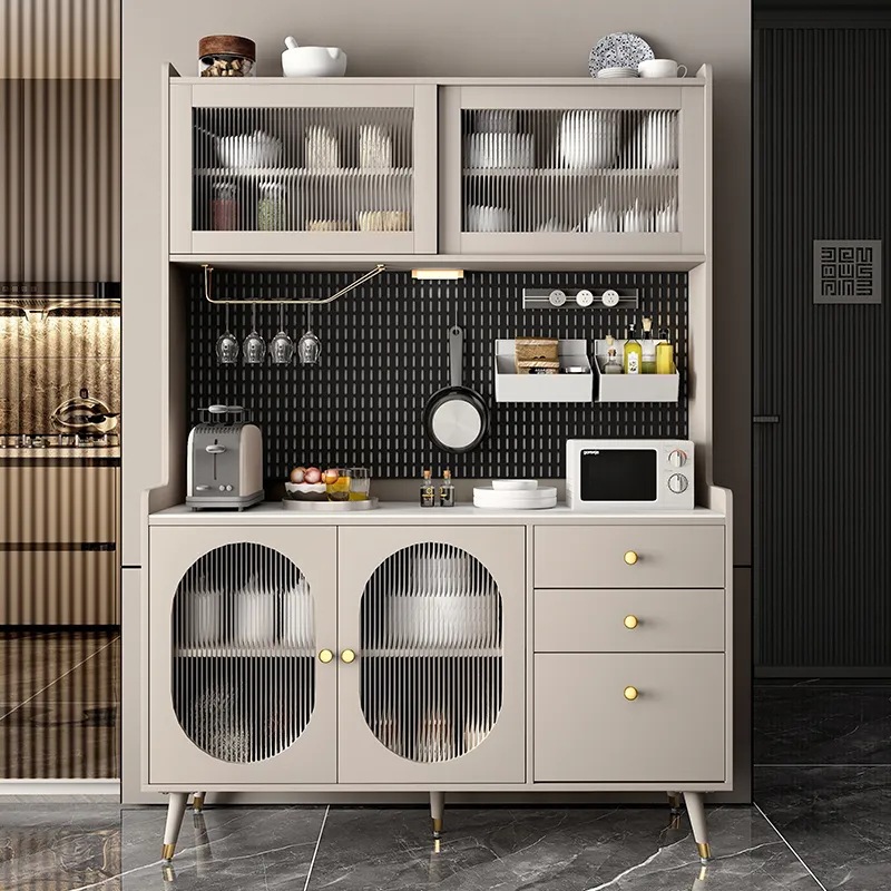 Rock Board Sideboard Cabinet Japanese Style Light Luxury Storage Cabinet Living Room Integrated Wall Tea Kitchen Console Cabinet Storage Cabinet