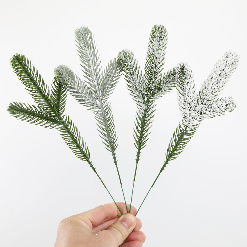 人工緑植物、三叉松葉、クリスマス、結婚式用アクセサリー、装飾、人工花、松枝、植物、プラスチック製造花、卸売|undefined