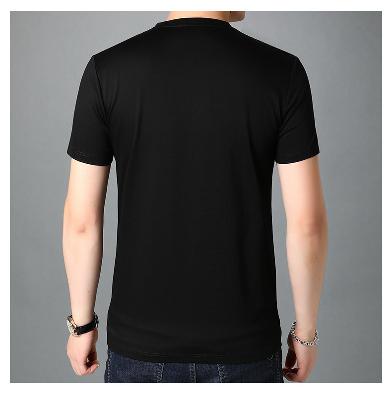 Einfarbiges, atmungsaktives Sweatshirt mit V-Ausschnitt für junge und mittelalte Männer, herzförmiger Ausschnitt, halbärmeliges, trendiges Oberteil aus Eisseide_voghion.com