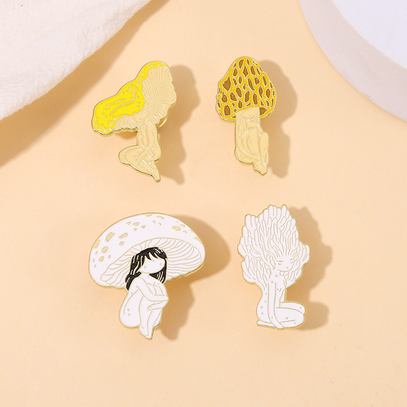 Retro Pin Mushroom Alloy Enamel Women'S Brooches display picture 1