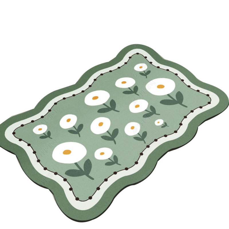 Alfombra de piso de baño hogar absorbente antideslizante simple alfombra de piso de baño irregular lavado alfombra de baño al por mayor
