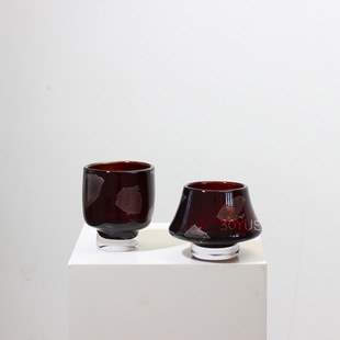 Casual Modern Red Brown Silver Foil Thick Bottomed Glass Vase Home Hotel Soft Decoration Floral Design Crafts Ornaments