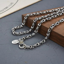 原创精品项链S925纯银复古国风个性打造潮男金刚杵珠锁骨链毛衣链