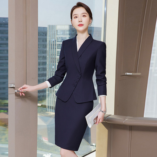 Apricot suit suit for women 2024 new spring and autumn professional wear temperament goddess style jewelry store beauty salon work clothes