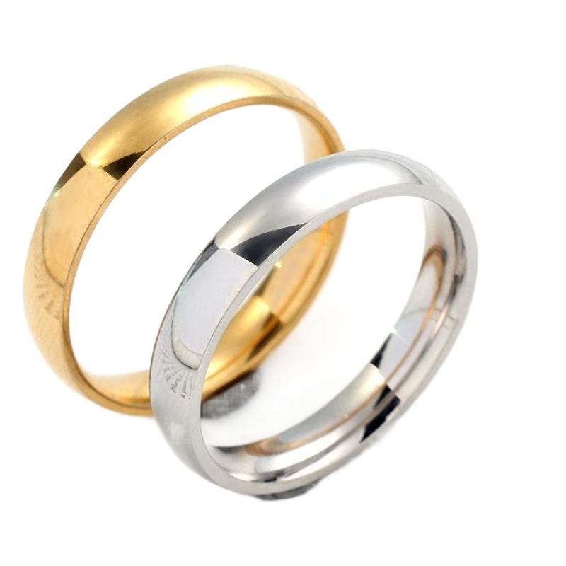 Accesorios transfronterizos anillo de acero de titanio 4mm arco brillante pareja de acero inoxidable anillo de belleza fina joyería fabricante femenino image 1