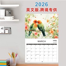 2026年跨境亚马逊挂墙英文日历A4挂历礼物圣诞礼品现货平价批发